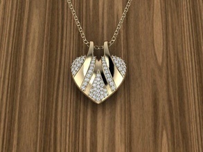 heart jewelry pendant necklace jewellery diamond silver gold sterling white brilliant printable gem jewel pendants brillant apparel fashion beauty 3d print model - Mito3D