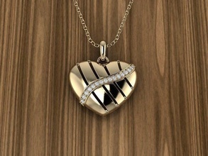 cuore gioielleria pendente collana diamante argento oro sterlina bianca brillante stampabile gemma gioiello ciondoli abbigliamento moda bellezza 3d print model - Mito3D