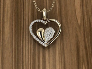 kalp takı kolye mücevher elmas gümüş altın sterlin beyaz parlak yazdırılabilir giyim moda güzellik 3d print model - Mito3D