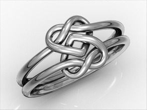 corazón nudo anillo anudar banda joyería joya cuerda moda moderno plata corazon amor corbata meñique 3djewelry medida especial diseñador joyas anillos 3d print model - Mito3D