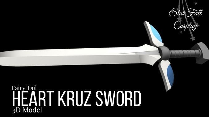 cœur croix épée Erza écarlate Fée queue arme anime conte fées erzacarlet coeurkruz loisir DIY 3D print model - Mito3D
