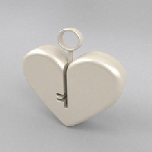 bloqueio cardíaco de design jóias o símbolo amor coração romance 3dprint pingente jewerly os acessórios a moda aniversário valentine cupido chave romântico namorada 3dprintable mulheres pingentes 3d print model - Mito3D
