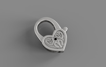 coeur de verrouillage des chaînes d'or bijoux cœur la chaîne clé l'amour près ouvert karabin d'argent or joyau déverrouiller les touches d'autres 3d print model - Mito3D