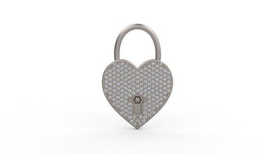 heart lock key pendant gold jewel jewellry jewelry silver printable diamond woman fashion wedding solitaire saphire ruby necklace love pendants 3d print model - Mito3D