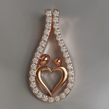 heart love 3d print pendant pendants printable silver diamond jewelry gold fashion valentine romance gem 3d print model - Mito3D
