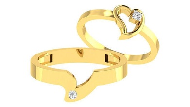 kalp aşk çift grup yüzük 3dm stl vermek düğün nişan mücevher yazdırılabilir elmas takı gelin damat yüzükler platin bantlar solitaire evlilik siluet 3d print model - Mito3D