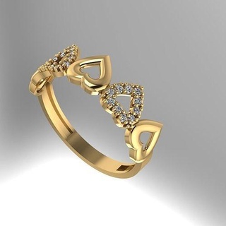 heart love wedding ring jewelry platinum precious gold gem silver brilliant diamond fashion beauty brillant rings 3d print model - Mito3D
