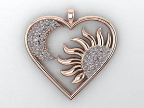 heart necklace pendant stone symbol love day romance human valentine matrix rhino 3d 3ddesign tasarim kalp internal cupid render jewelry necklaces 3d print model - Mito3D