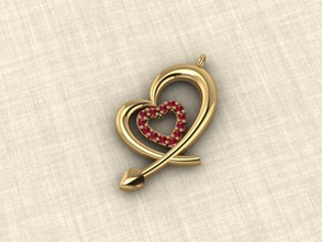 coração colar 3d prata ouro imprimível gema rubi jóia moda joalheria colares 3d print model - Mito3D