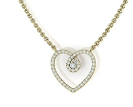 coeur collier de diamants imprimable 3dmodel n10333 bijoux pendentif cœur précieux en israël canada l'europe cad brillant diamant bijoutier-joaillier 3dpendant 3dprint or joyau la chaîne des colliers 3d print model - Mito3D