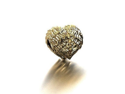 cœur pandora bijoux or argent imprimable diamant bague Collier pendentif bracelet oreille coeur 39 amour matricejewelry anneaux pendentifs 3d print model - Mito3D