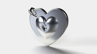 heart pendant keychain love jewelry print fashion art pendants models 3d print model - Mito3D
