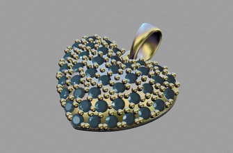 cœur pendentif bijoux mariage or art imprimable platine conception gemme brillant Collier argent mode beauté pendentifs 3d print model - Mito3D