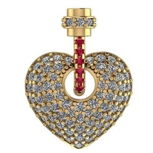 Herz Anhänger Ring Schmuck Juwel Hochzeit Diamant Mode engagem Gold Engagement Halskette Schönheit Rubin Saphir 3d print model - Mito3D