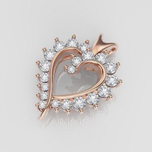 heart pendant gold jewelry wedding shining printable silver necklace gem brilliant diamond ring fashion beauty 3d print woman pendants 3d print model - Mito3D