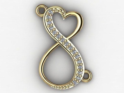 cuore pendente oro gioielleria gemma argento diamante moda bellezza medaglia orecchino braccialetto stampa prototipazione 3dprinted simbolo arte stampabile amore amorevole ciondoli 3d print model - Mito3D