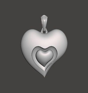 heart pendant romantic symbol valentine icon love passion romance cupid coulomb keychain decoration jewellery jewel ornamentation miniature jewelry pendants 3d print model - Mito3D