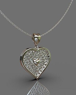heart pendant gold jewelry jewellery print printing printable prototyping cast joaillerie imprimante bijou bijoux fashion modern silver love pendants 3d print model - Mito3D