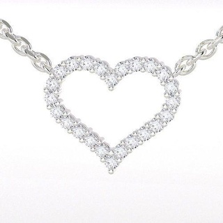 heart pendant chain diamonds white gold love shape silver jewelry pendants 3d print model - Mito3D