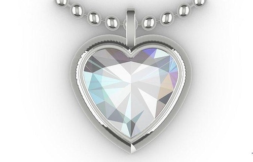 kalp kolye mücevher altın gümüş yazdırılabilir kız parlak sterlin bilezik elmas yüzük takı küpe safir giyim çap kolyeler 3d print model - Mito3D