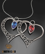pendentif cœur bijoux médaillon or d'argent le diamant collier imprimable gem mode beauté de l'habillement 3d modèle pendentifs 3d print model - Mito3D