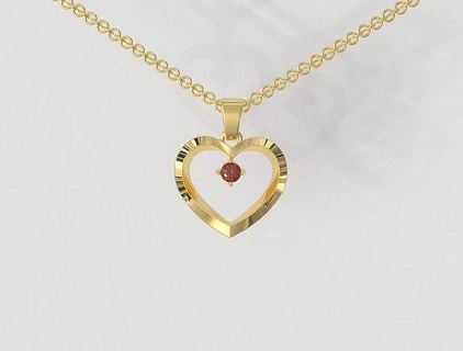 kalp kolye takı altın paulorani 39 ye modaya uygun moda klasik modern gümüş elmas mücevher değerli taş tasarım şekil Aşk 3d print model - Mito3D