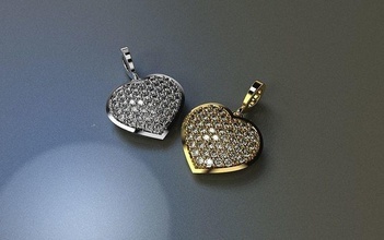 kalp kolye 499 3d mücevher takı moda güzellik parlak pingant Joya mücevherler yazdırılabilir elmas altın Aşk gümüş 3d print model - Mito3D