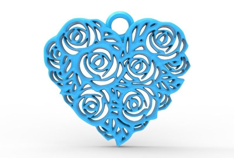 pendentif cœur 10 un trousseau de clés l'amour la saint-valentin bijoux d'impression mode art pendentifs 3D print model - Mito3D