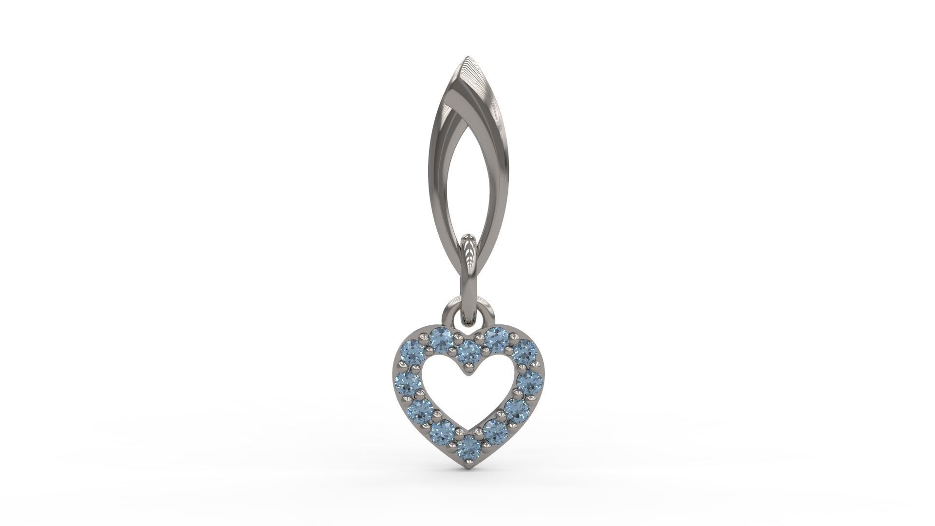 cuore pendente 102 oro gioiello gioielleria argento stampabile diamante donna moda nozze solitario zaffiro rubino collana amore san valentino ciondoli 3D print model - Mito3D