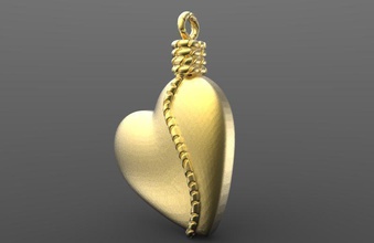pingente de coração 13 chaveiro amor valentine jóias imprimir a moda arte nó pingentes 3d print model - Mito3D