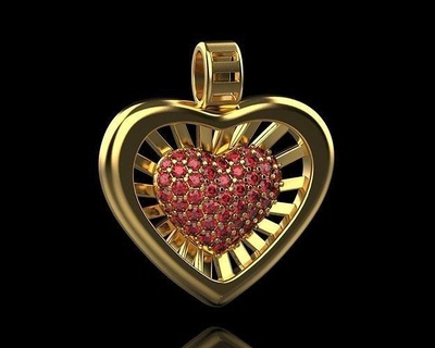 kalp kolye elmas 110 1113 özel kubbe ton yazdırılabilir nişan moda Aşk mücevher cad 3d yüzük modeller Amerika Birleşik Devletleri altın takı 3d print model - Mito3D