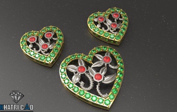 cœur pendentif fleurs bijoux conception or argent imprimable mode vêtements stl impression collier indien l'amour pendentifs 3d print model - Mito3D