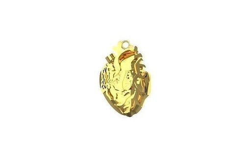 coração pingente joalheria ouro arte luxo brilhando pingentes 3d print model - Mito3D