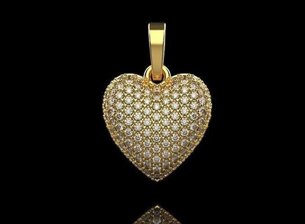 kalp kolye değerli taşlar mücevher altın takı gümüş yazdırılabilir elmas yüzük düğün nişan parlak sterlin platin angagem beyaz moda güzellik 3d print model - Mito3D