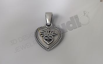 kalp kolye semboller 3 boyutlu tasarım çapraz sembol din Hıristiyan dindar nesne mücevher takı 3d print model - Mito3D
