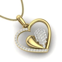 cuore pendente donne gioielleria stampabile gemma diamante oro argento nozze Fidanzamento gioiello sterlina bianca brillante platino lusso prezioso collana ciondoli 3d print model - Mito3D