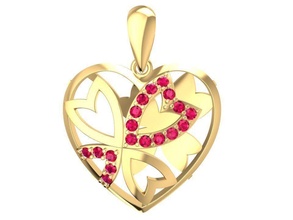 heart pendant women 1746 jewelry fashion accessories gold diamond woman design fengshui pendants 3d print model - Mito3D