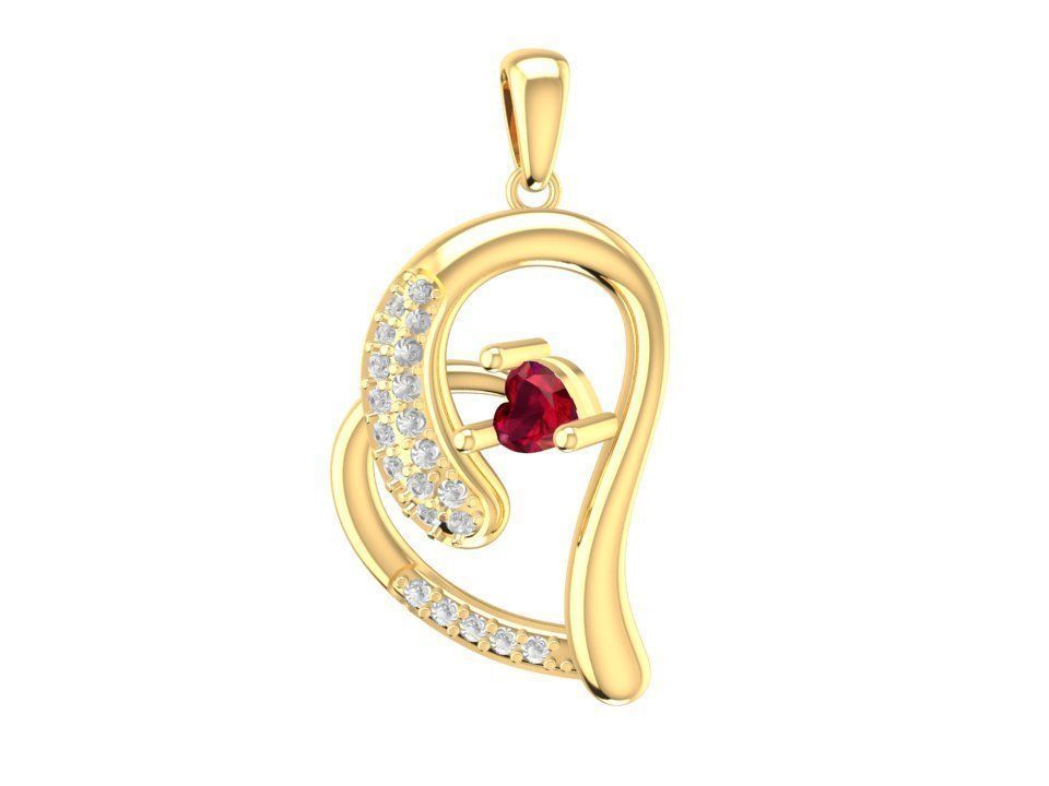 cuore pendente donne 23 gioielleria moda Accessori oro diamante uomo uomini donna unisex design ciondoli 3D print model - Mito3D