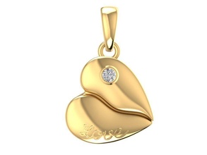 coração pingente mulheres 672 joalheria moda acessórios ouro diamante mulher projeto feng shui pingentes 3d print model - Mito3D