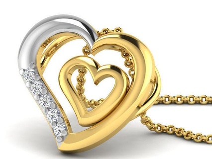 cœur pendentifs 3dm stl obj fbx rend détails pendentif Collier bijoux diamant cocarde femmes circulaire rond cocktail fantaisie 3d print model - Mito3D