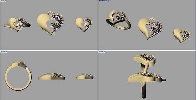 cuore pendente cuore pendente umano cuore anelli diamante squillare moda squillare gioielleria ciondoli 3d print model - Mito3D