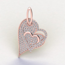 heart pendent 3d model jewel gem engagement wedding jewellery diamond ring silver gold jewelry engagem fashion sterling white brilliant sapphire beauty rings earrings pendants 3d print model - Mito3D