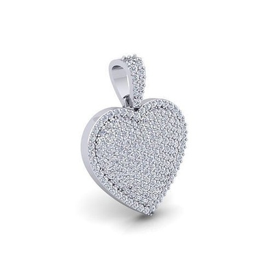 cœur 3d modèle rendre deatil bijou gemme engagement mariage bijoux diamant imprimable bague or engagem mode sterling blanc brillant solitaire beauté anneaux pendentifs 3d print model - Mito3D