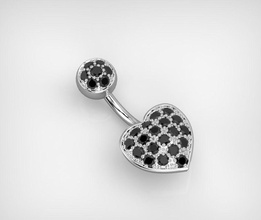 Herz-piercing Schmuck - Zubehör gold Anhänger Silber bedruckbar ist gem Diamanten lock Herz kostbar Juwel classic Neoklassik Halskette Mode-ring piercing genial Saphir brillant andere 3d print model - Mito3D