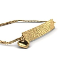 coração prato pulseira pingente colar textura jóias jóia joalheria ouro prata colares pulseiras luxo moda diamante amar alma 3d print model - Mito3D