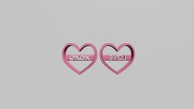 heart polymer clay cutters earrings fashion love 3d print model - Mito3D