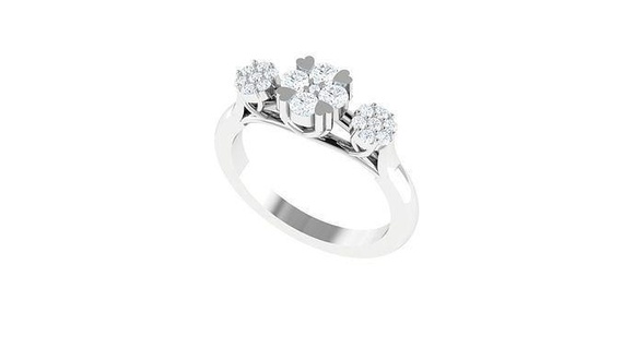 coração prong anel luz jóias diamante imprimível gema jóia pedra ouro joalheria argolas volta 3d print model - Mito3D
