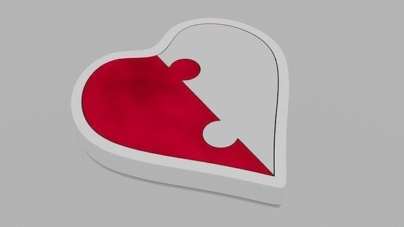 cuore puzzle sottobicchiere San Valentino amore stampabile Pronta per stampare stuoia birra arte ornamento decorazione Casa cucina cenare 3d print model - Mito3D