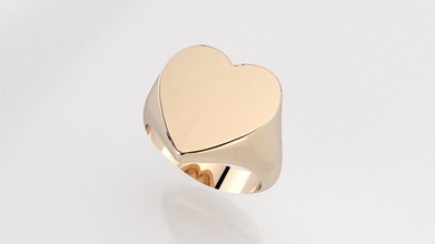 cuore anello gioielli art matrimonio amore argento stampabile gioiello di fidanzamento oro contemporanea la sterlina disco platino anelli 3d print model - Mito3D