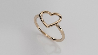 cuore anello gioielli matrimonio art amore di fidanzamento il design stampabile moda bianco argento gioiello anelli 3d print model - Mito3D